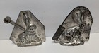 Lot Of 2 Antique Metal Chocolate Bunny Molds 3 h And 3 1 2 h
