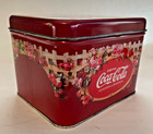 Coca Cola Repro Tin Box Victorian Lady Roses Red Coke Storage Tin