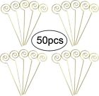 Hohiya 50pc Floral Card Holder Pick Stick Wire Clip Place Photo Picture Cente   