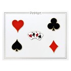 Pinmart s Heart Spade Aces Club  Diamond Playing Card Suits Enamel Lapel Pin Set