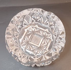 Vintage Clear Cut Glass Ashtray Lead Crystal 5 75  Diameter