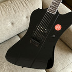 Black 6-string Solid Electric Guitar Fr Bridge Rounded Fret Edge Stainless Fret