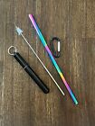 2-pc Portable Reusable Collapsible Retractable Telescopic Straw Stainless Steel