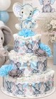 3 Tier Elephant Diaper Cake Baby Shower Boy