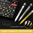 Buutiiger Gold Silver White Gel Pens  0 6 0 8 1 0mm 