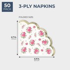 Juvale Vintage Floral Paper Party Napkins  Scalloped Edge  3 Ply  50 Pack 