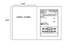 Half Sheet Shipping Labels 8 5  X 5 5      2 Per Sheet - Choose Quantity