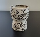 Antique 1890s Sarreguemines France Carmen Brown Transferware Egg Cup Insects