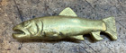 Vintage Solid Brass Grouchy Salmon Paperweight -canada
