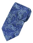 Extra Long Mens Tie Woven Jacquard Blue  Xl Necktie 60 Inch 160cm 2pcs Set