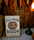 Old Vintage Steampunk Gothic Primitive Style Halloween Pumpkin Seeds Wood Sign