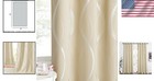 Blackout Curtains 90 Inch Long Grommet Waves Insulated Room Darkening Draperies