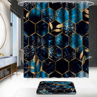 4 Pcs Bathroom Shower Curtain Set bathroom Sets With Rugs bath Mat u Shape And T
