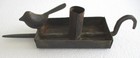 Antique Old Miners Candlestick Holder Sticking Tommy With Tray And Bird