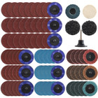80x 2in Roll Lock Sanding Discs Set W  1 4 Holder Die Grinder Quick Change Disc