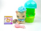 Littlest Pet Shop Grey White Persian Cat  328 With Cute Accessories Authentic