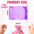 2 Pcs Satin Wig Storage Bags With Drawstring  10 X 14inch Silk Wig Bags For Mult