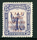 Nicaragua 1913 Gold Liberty      15   Red Overprint On Reverse Sc 312v Mnh W784