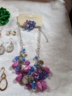 Vintage Jewelry Lot Enamel Necklaces Earrings Beads Rhinestones Studs Brooches