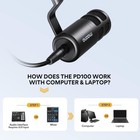 Maono Pd100 Xlr Podcast Microphone  Cardioid Studio Dynamic Metal Desk Mic
