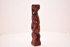 Vintage Carved Wood Tiki Statue Maori New Zealand Polynesian Art 8 5  Figure