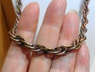 Heavy Vintage 19  Solid Copper Twisted Rope Chain Rainbow Patina 5 16  48 Gm