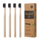 Bamboo Toothbrush Adult Organic Wooden Natural Eco Vegan - 4 Pack