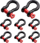 8 Pack 1 2 Inch D Ring Shackles  12 Ton  26455 Lbs  Maximum Break Strength  Heav