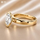 Igi 4 Ct Oval F-vs1 Lab Grown Diamond Women Engagement Ring 14k Yellow Gold