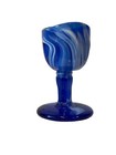 Vintage Rosso Blue white Slag Glass Eye Wash Cup