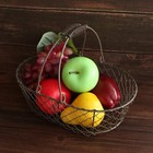 Oval Metal Wire Egg Basket Wire Fruit Basket With Handle Primitives Vintage Styl