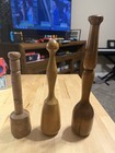 Lot Of 3 Primitive Wooden Pestle Masher Grinders Kitchen Tools Antique Farmhouse
