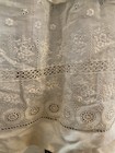 Antique Victorian White Half Apron Eyelet Lace Embroidered Prairie Farmhouse