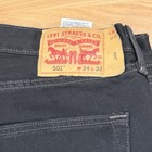 Levis 501 Black Jeans Mens 34x32 Button Fly Original Straight Leg Fit Denim Vg