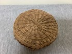 Vintage Small Handwoven Round Boho Grass Basket W lid