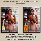 Sexy Pinup Girl Custom Alcohol Poster Any Beer Whiskey Tequila Vodka Brand   298