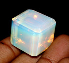 60  Ct Australian Natural Blue Opal Cube Cut Certified Loose Gemstone 25x25 Mm