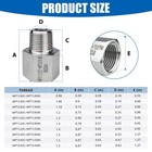 Shinyerpan 2 Pieces Npt1 2 Female To Npt1 2 f -npt3 8 m   Stainless Steel