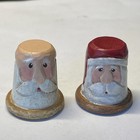 Two - Bisque Santa Claus Thimbles Eddie Walker Midwest Cannon Falls
