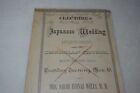 Japanese Wedding Sarah Furnas Wells West Milton Oh Late 1800s Original Program