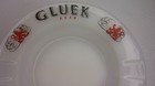 Advertising Milk Glass Ash Tray For Gluek Beer Harvey Dist  Virginia  Minn  Z128