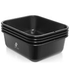 4-pk Commercial Bus Box utility Tub - Plastic Storage Bin Dish Basin  11l Blk