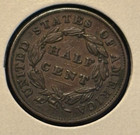 1835 Classic Head Half Cent 1 2 Penny - Old Us Type Coin