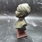 Antique Art Nouveau Patinated Bronze Bust  women In Turban  By Emmanuel Villanis