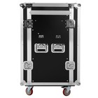 16u Rack Case Slant Mixer Stand Top Two Dj Table Workstation Drawer With Wheels