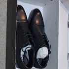 Alfani Men   s Black Leather Lace-up Oxford Dress Shoes Us 8 Cap Toe