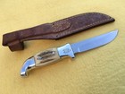 Rh Ruana Hunting  Knife  Vintage  M Stamp  Belt Sheath  Bonner  Montana   Usa