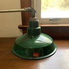 Vtg Straightneck  Light Green Porcelain Enamel Industrial Barn Gas Station Light