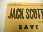 Jack Scott Is Red Hot With Save My Soul And Others    Rare 1958 Promo Poster Ad