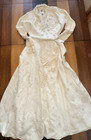Antique Edwardian Tea Lawn Skirt Top Petticoat Gloves Embroidered Cream Linen